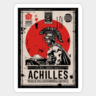 Achilles Warrior Greek Mythology Vintage Poster Sticker